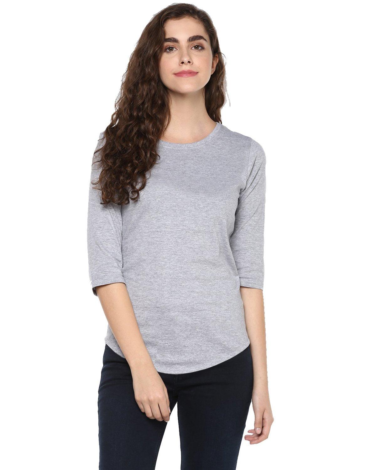 Womens 34U DND Printed Grey Color Tshirts - Young Trendz