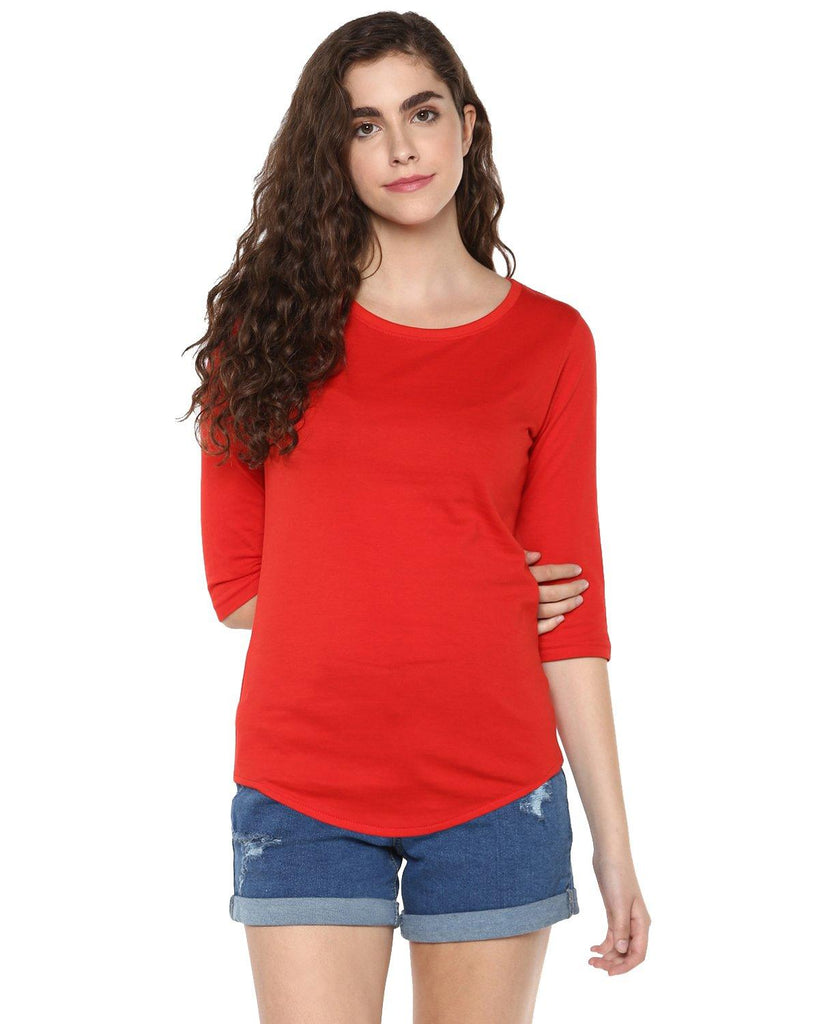 Womens 34U DND Printed Red Color Tshirts - Young Trendz