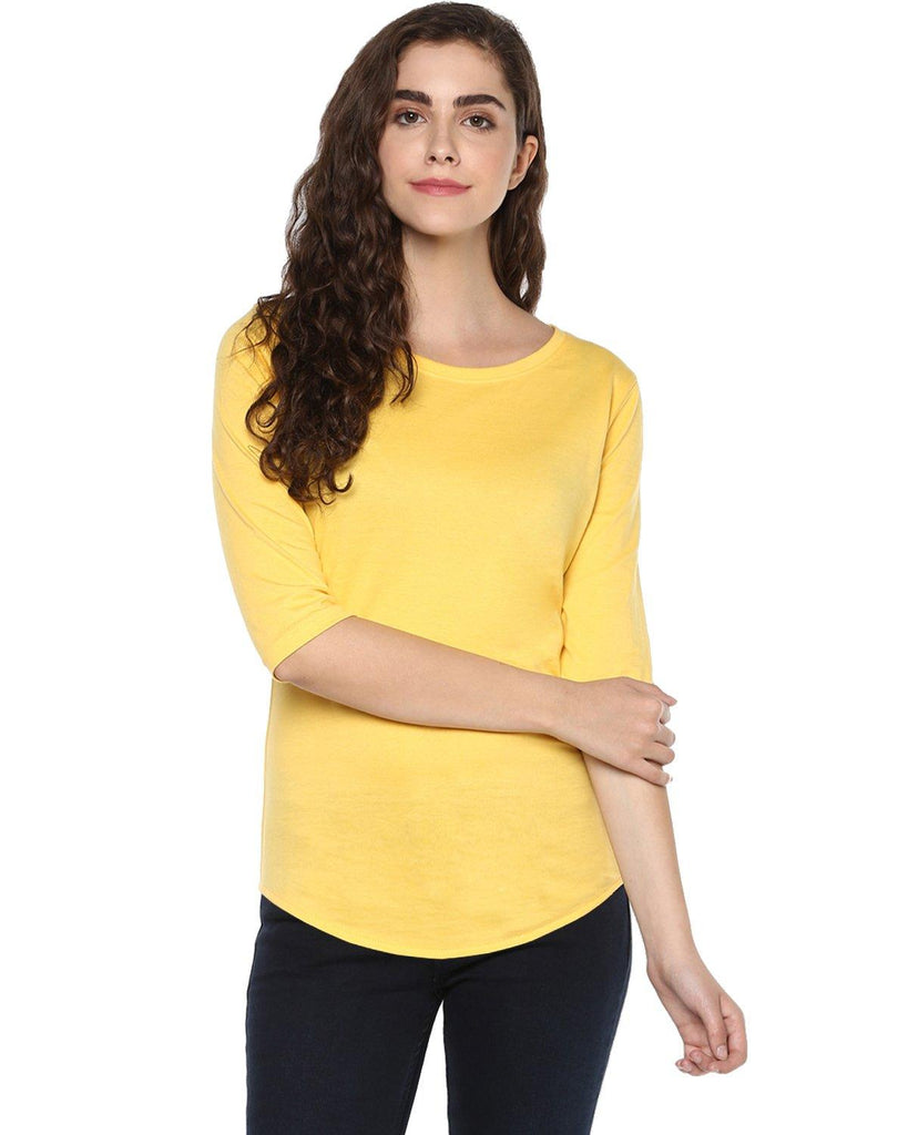 Womens 34U DND Printed Yellow Color Tshirts - Young Trendz