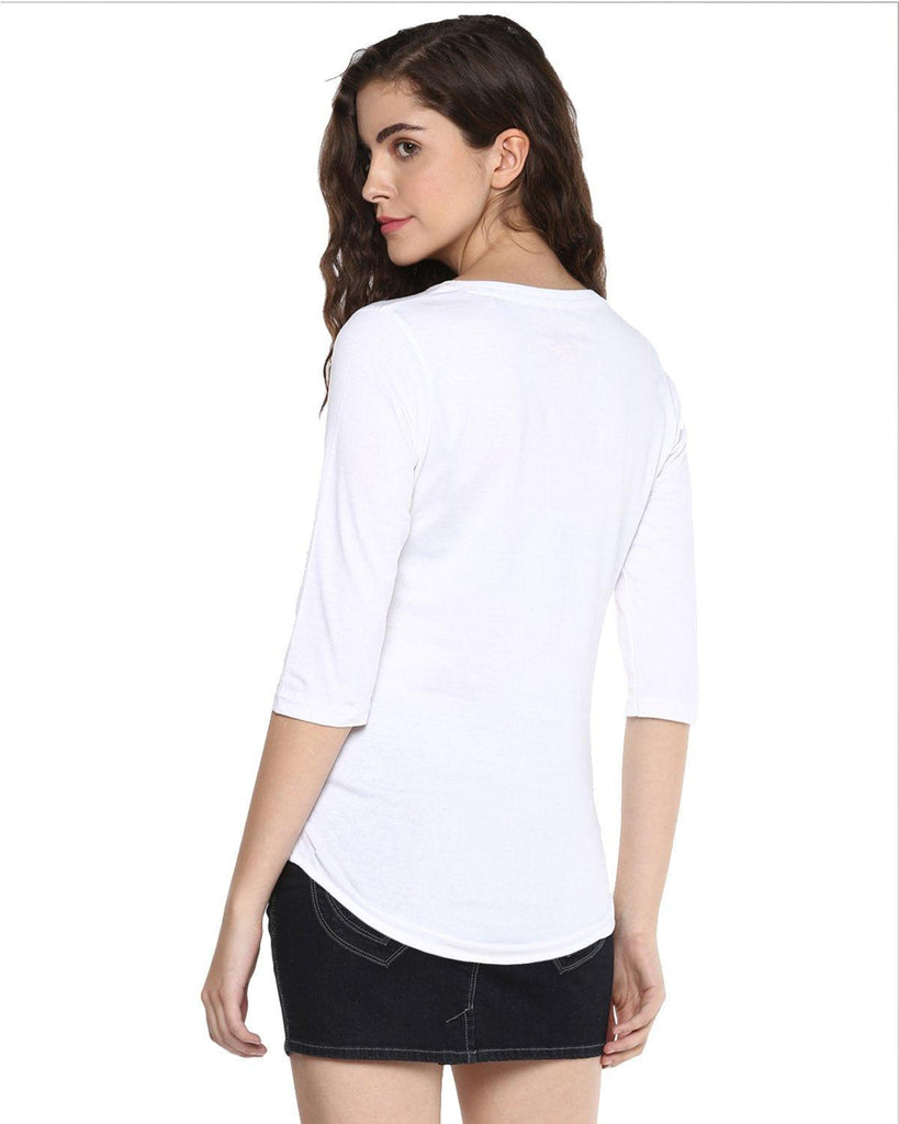Womens 34U Drop Printed White Color Tshirts - Young Trendz