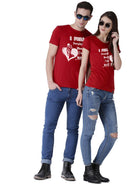 Lucky Printed Red Color Couple Tshirts - Young Trendz