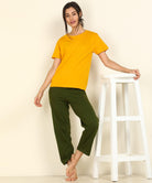 Women T-shirt & Pyjama Set Pure Soft Cotton - Combo Set - Young Trendz