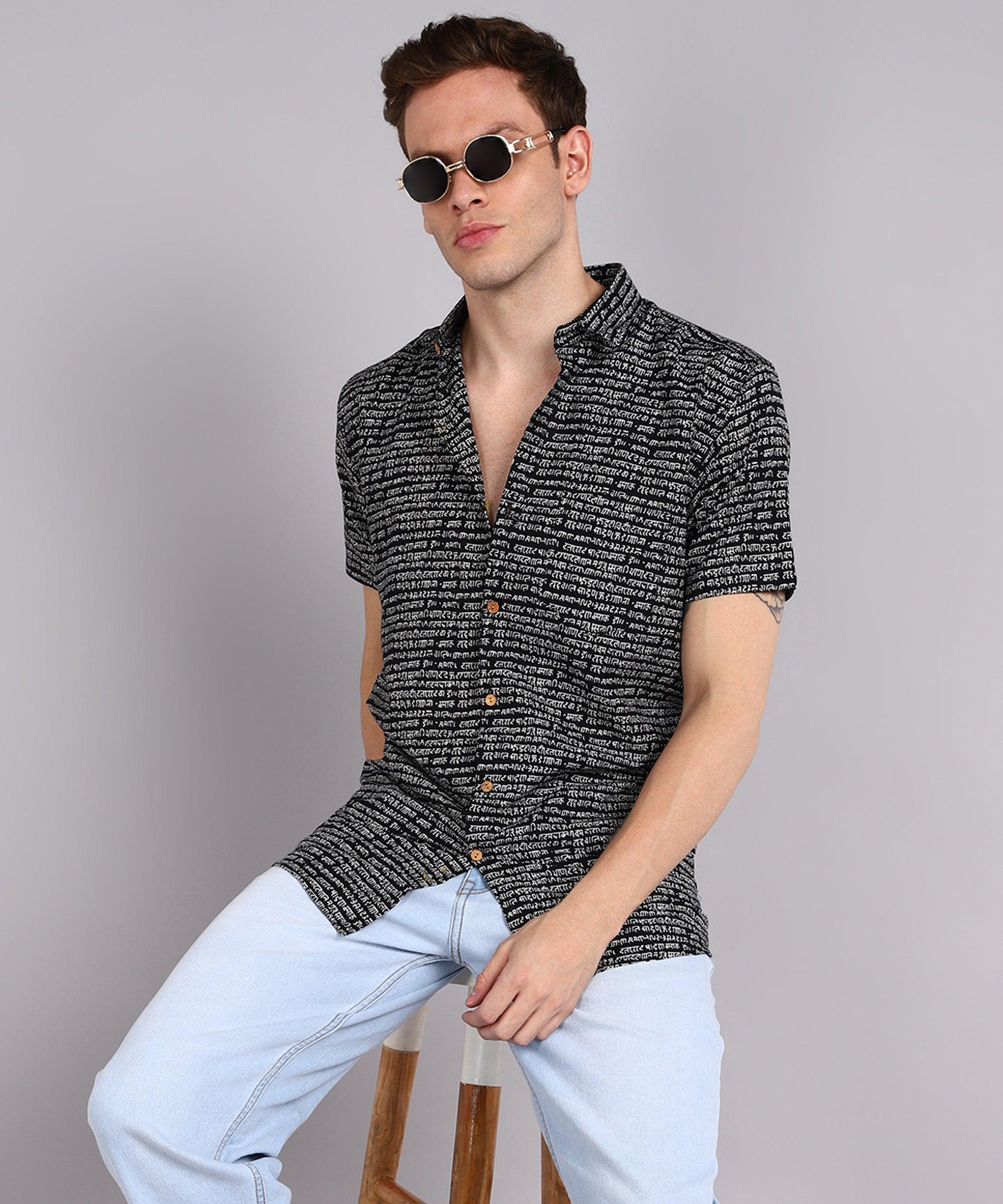 Mens Half Sleeve Casual Printed Shirt - Young Trendz