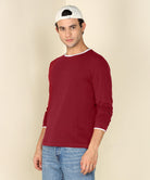 Mens Contrast Crew Neck Full Sleeve T-Shirts - Young Trendz