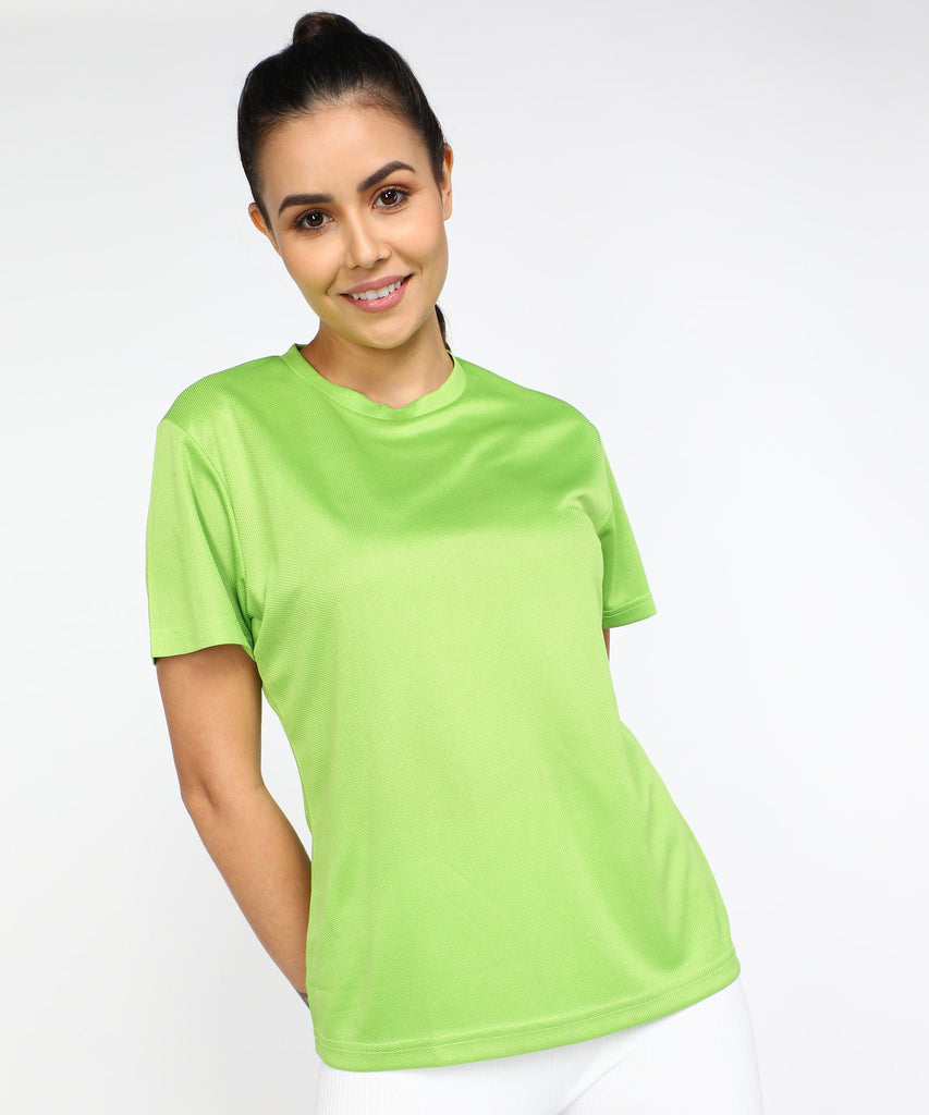 Womens Dry-Fit Sports Combo T.shirt (Green & White) - Young Trendz