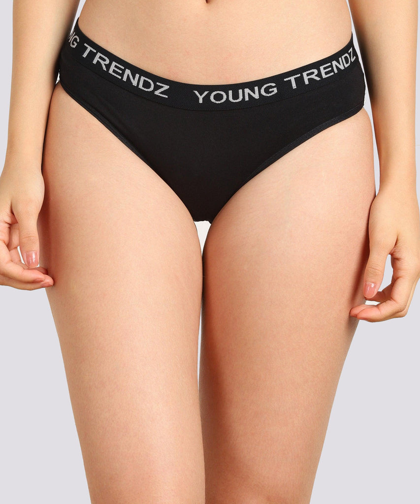 Girls YT Elastic Hipster Black Panty - Young Trendz