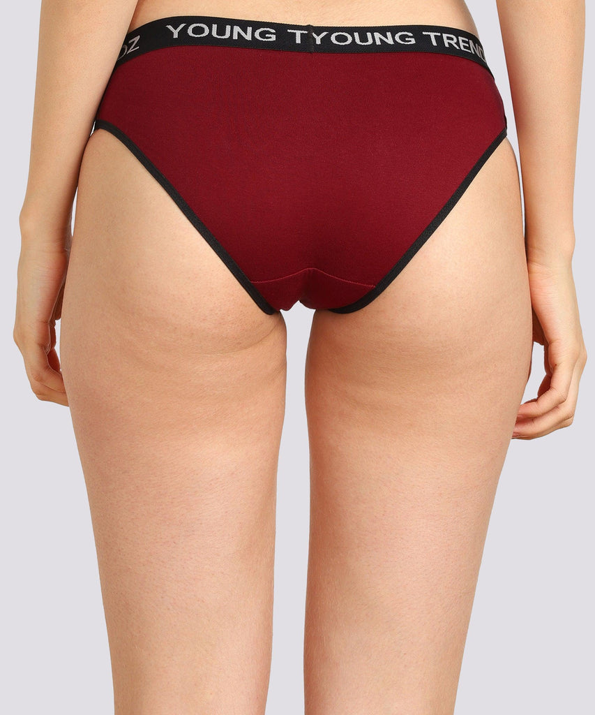 Young Trendz Women YT Elastic Hipster Maroon Panty - Young Trendz