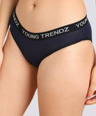 Young Trendz Women YT Elastic Hipster Navy Panty - Organic Cotton - Young Trendz