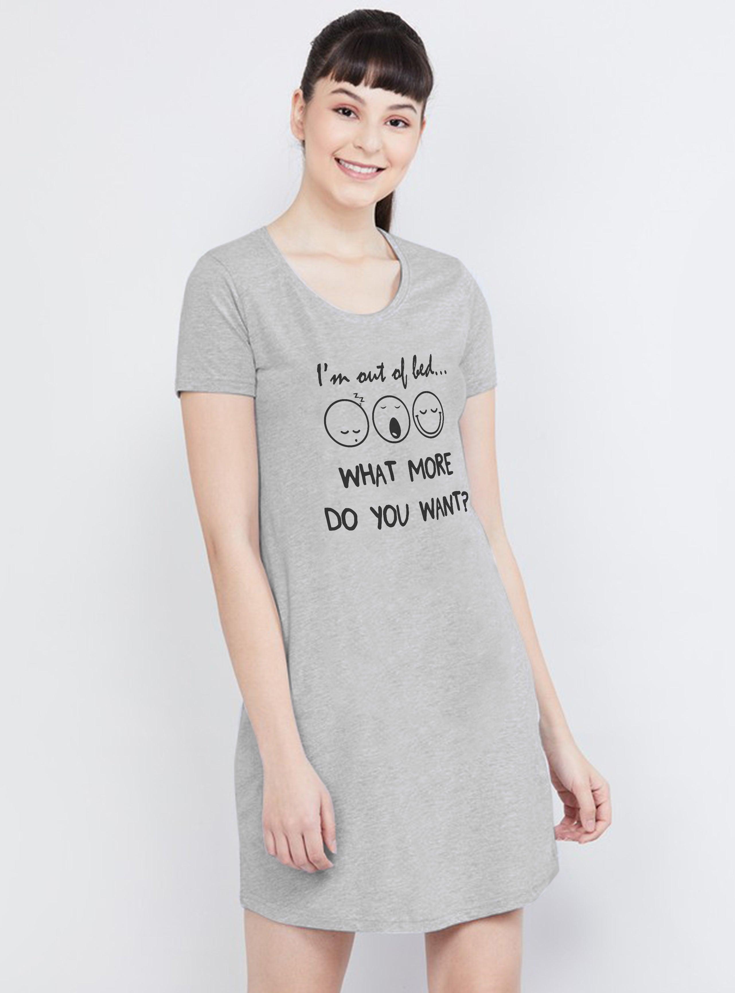 Womens Printed Half sleeve Night Dress - Young Trendz