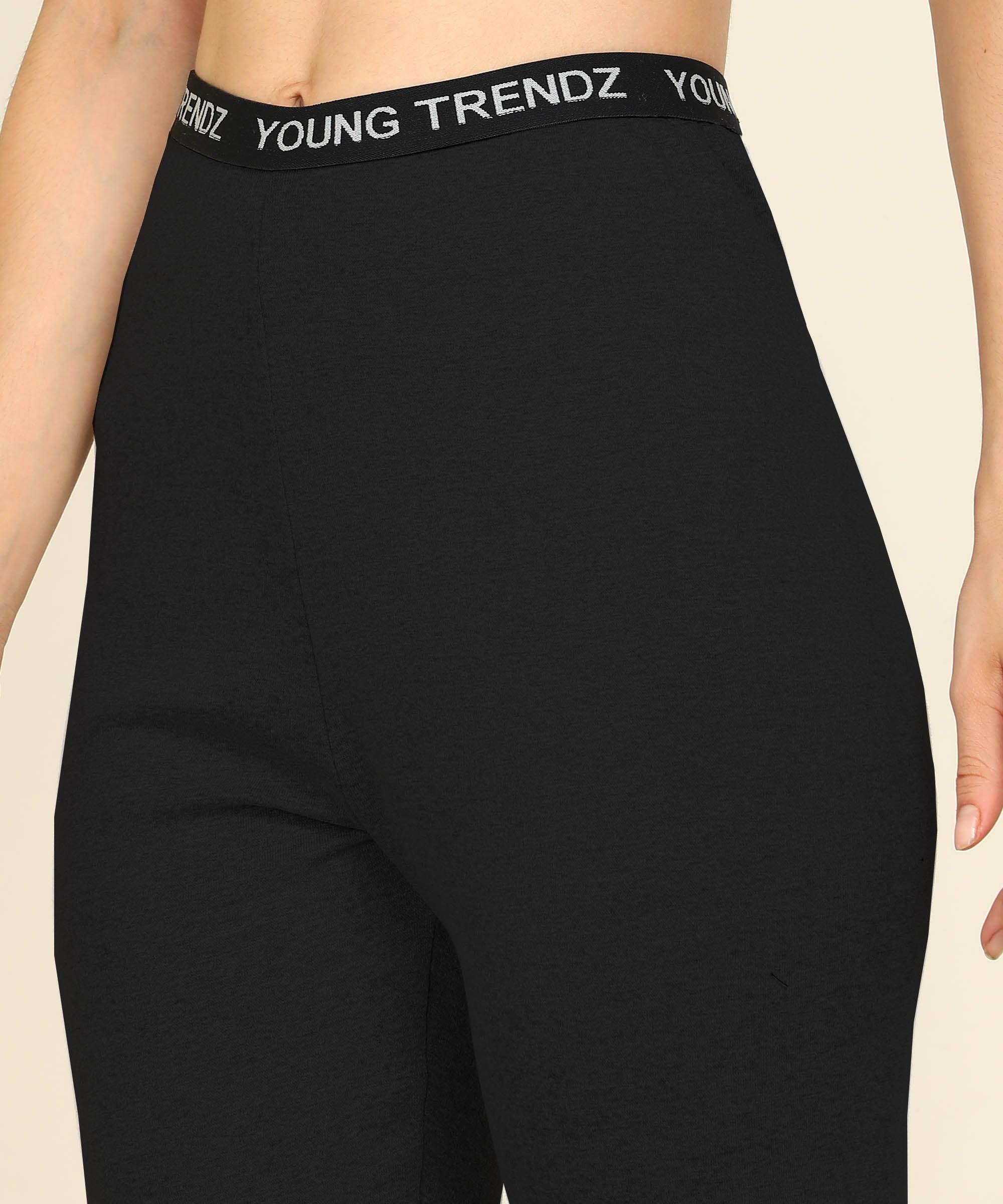 Young Trendz Womens Active Co-Ord Set (Grey_Black) - Young Trendz