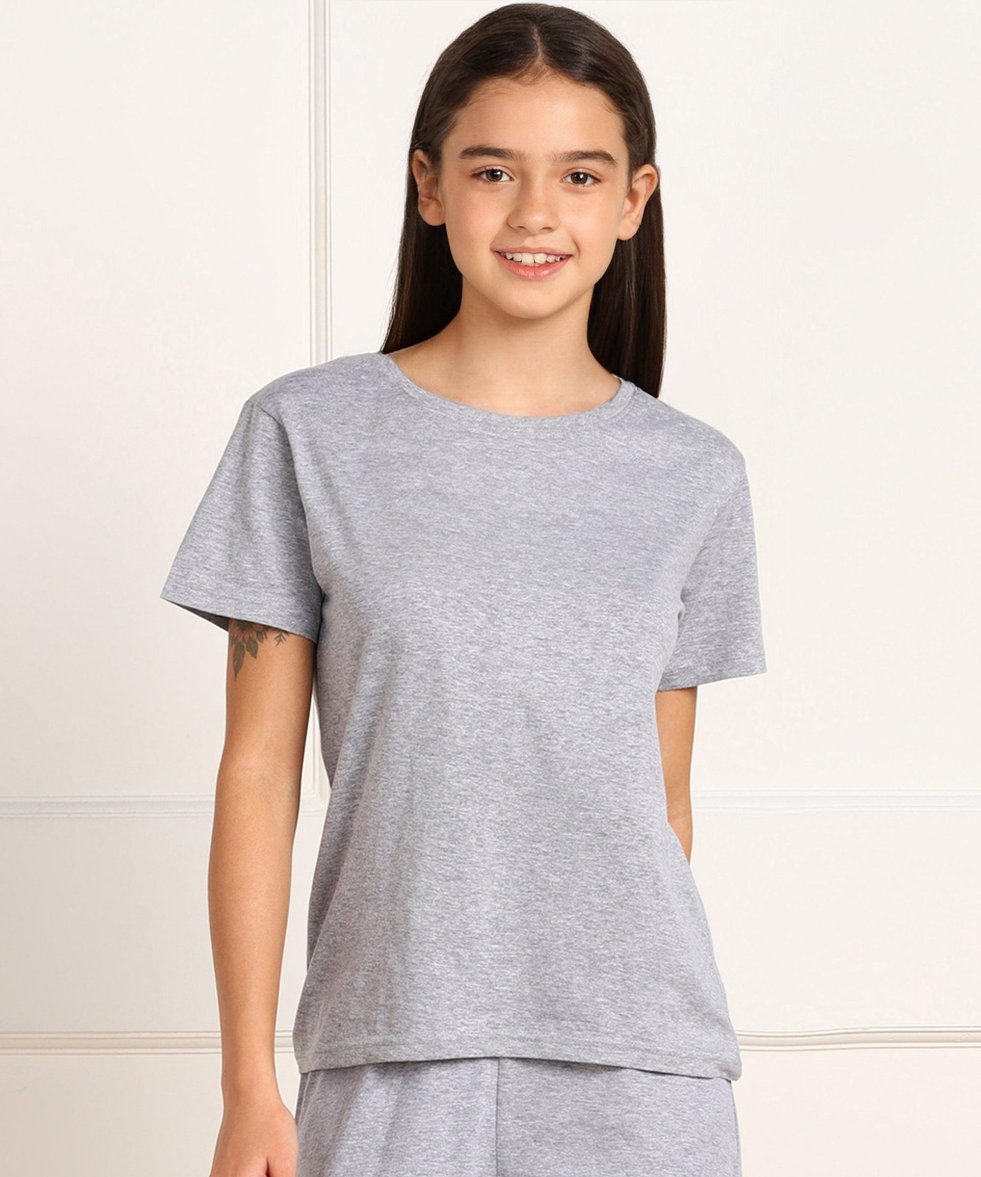 Young Trends Girls Regular Fit Combo Solid Tshirt (Pack of 5) - Young Trendz