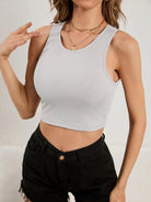 Rib-knit Tank Top Solid - Grey - Young Trendz