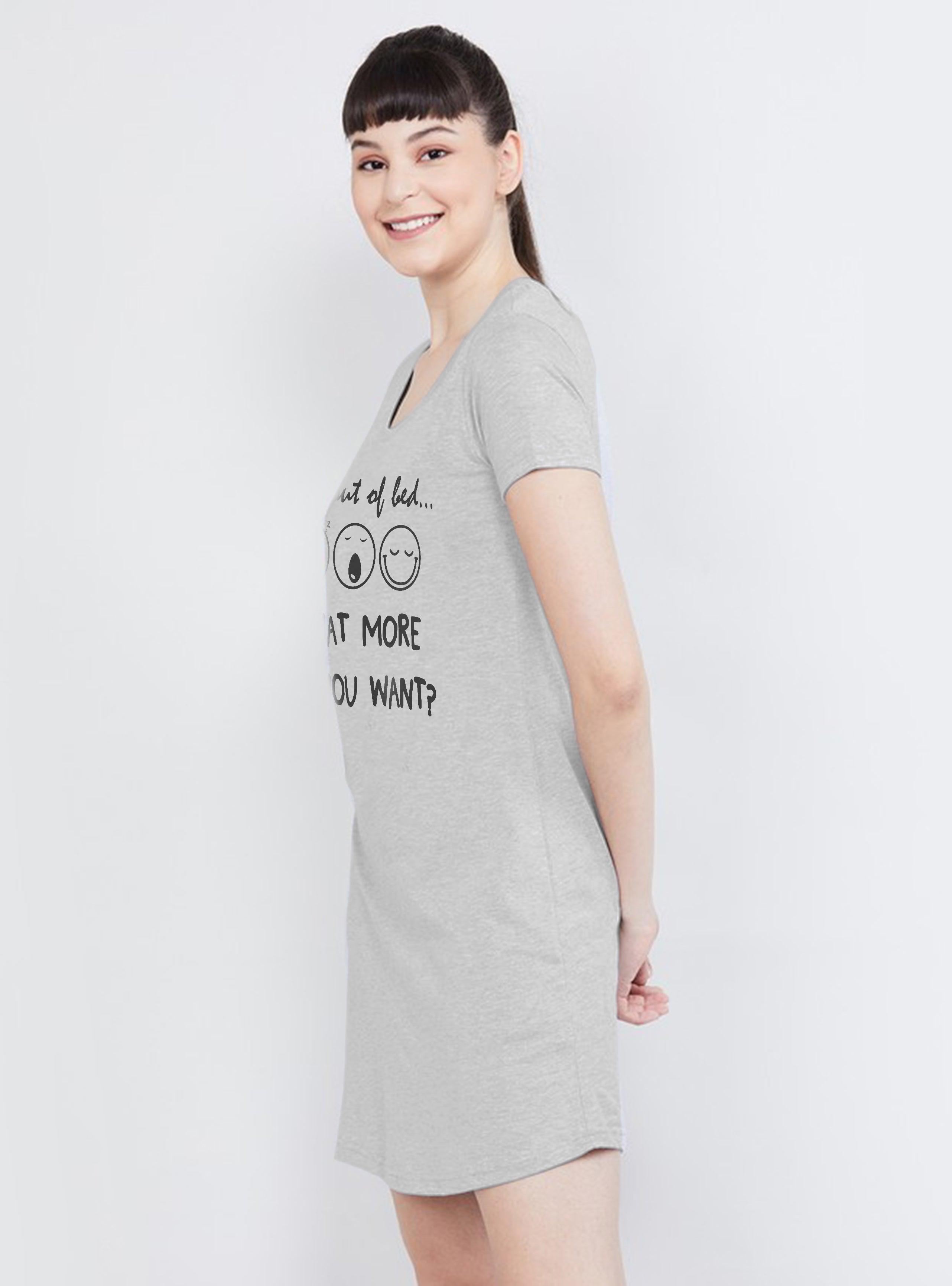 Womens Printed Half sleeve Night Dress - Young Trendz