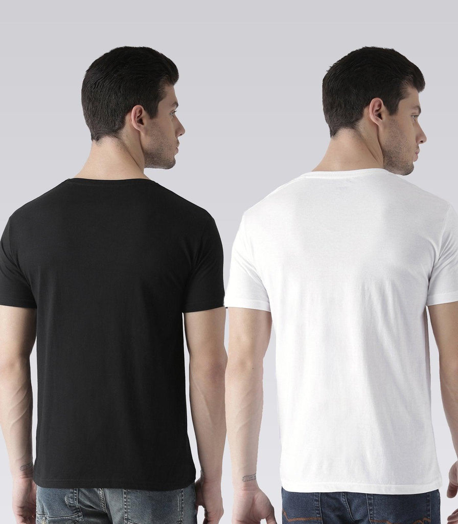 Young Trendz Mens Combo Gym Black Color and Prospin White Color Half Sleeve Printed T-Shirts - Young Trendz
