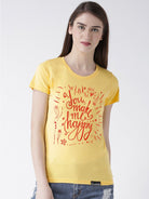 Happy Printed Yellow Color Couple Tshirts - Young Trendz