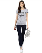 Womens Hs Miracle Printed Grey Color Tshirts - Young Trendz