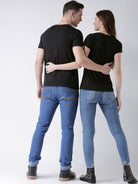 Perfect Printed Black Color Couple Tshirts - Young Trendz