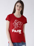 Perfect Printed Red Color Couple Tshirts - Young Trendz