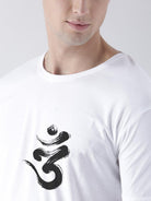 Half Sleeve Ommtrishul Printed White Color Tshirts - Young Trendz