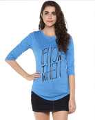 Womens 34U Ifnot Printed Blue Color Tshirts - Young Trendz