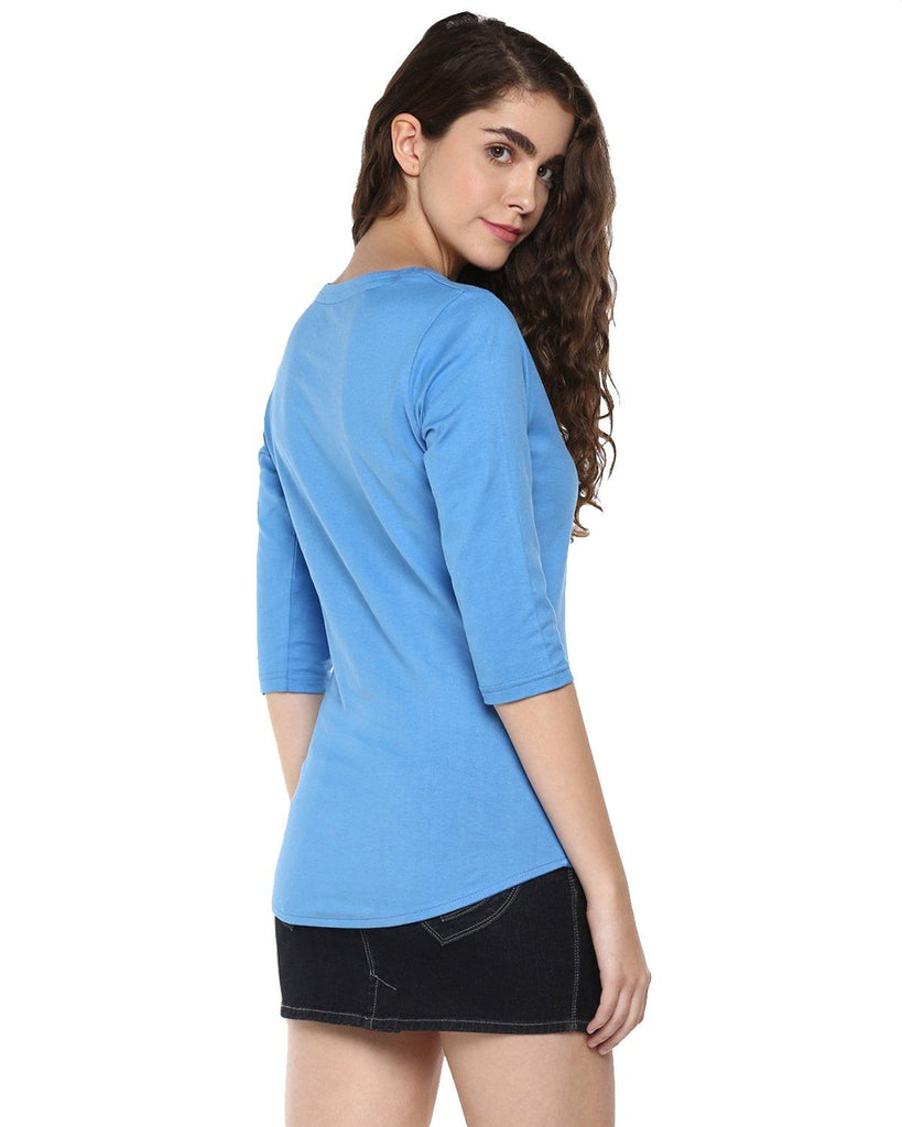 Womens 34U Ifnot Printed Blue Color Tshirts - Young Trendz