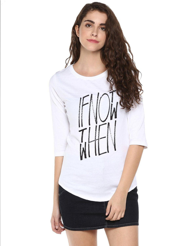 Womens 34U Ifnot Printed White Color Tshirts - Young Trendz