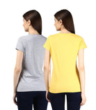 Young Trendz Womens Combo Half Sleeve Ifnot Printed Grey Color and Itis Printed Yellow Color Tshirts - Young Trendz