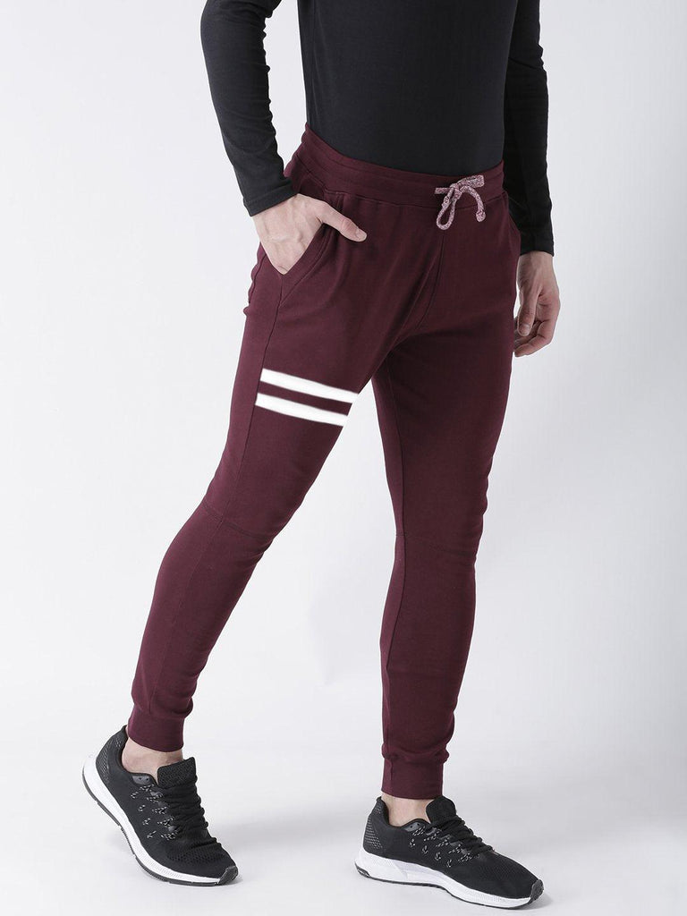 Young Trendz Mens Jogger Maroon Color Lines Track Pants - Young Trendz