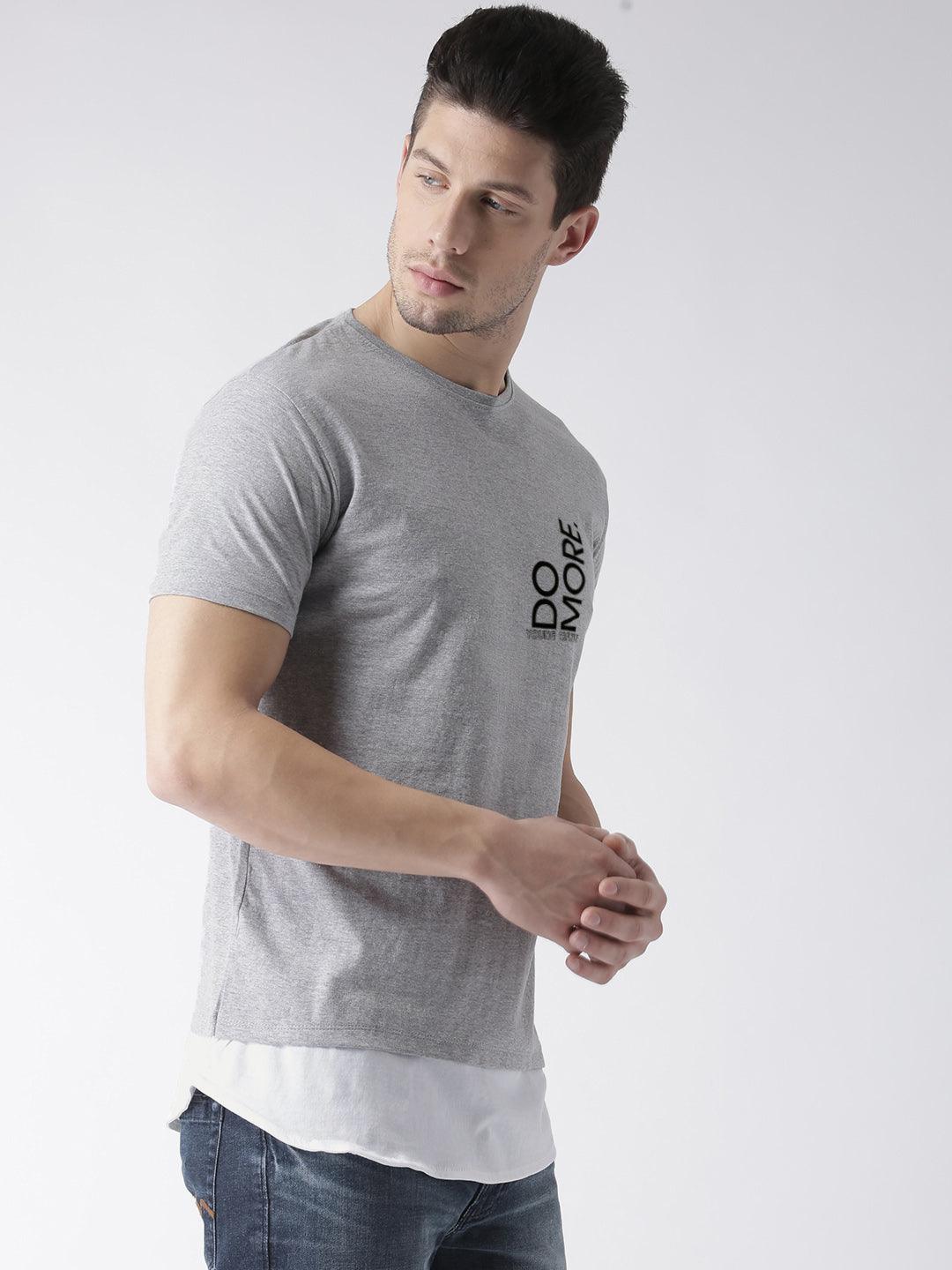 Mens Halfsleeve Layer Round hem Combo Pocket Printed Tshirts - Young Trendz