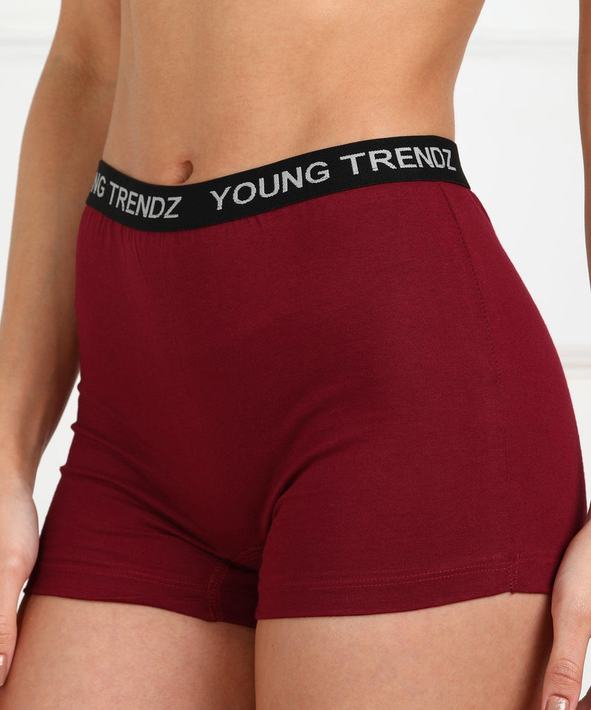 Young trendz Women Boy Short Maroon Panty - Young Trendz