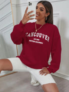 Women's Oversized Sweatshirt Maroon - Young Trendz