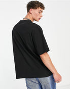 Overzided Drew Typography Men Round Neck Black T-Shirt - Young Trendz