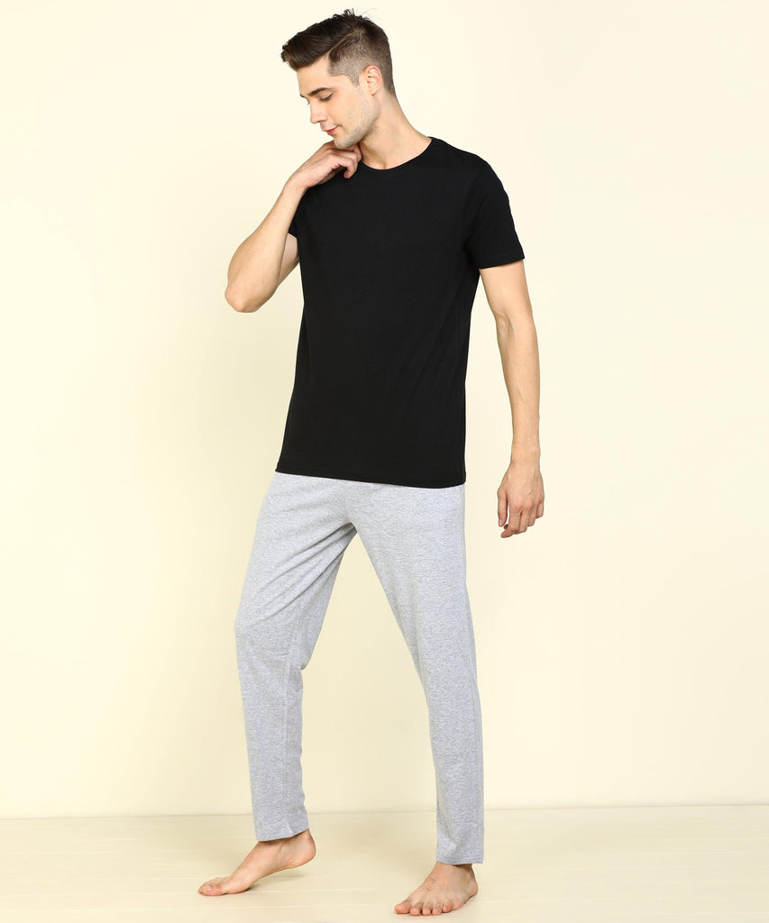 Mens Tee & Pyjama - Black & Gray Co-ord Set - Young Trendz