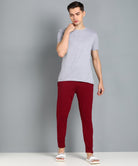 Mens Tee & Pyjama - Gray&Maroon Co-ord Set - Young Trendz