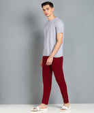 Mens Tee & Pyjama - Gray&Maroon Co-ord Set - Young Trendz