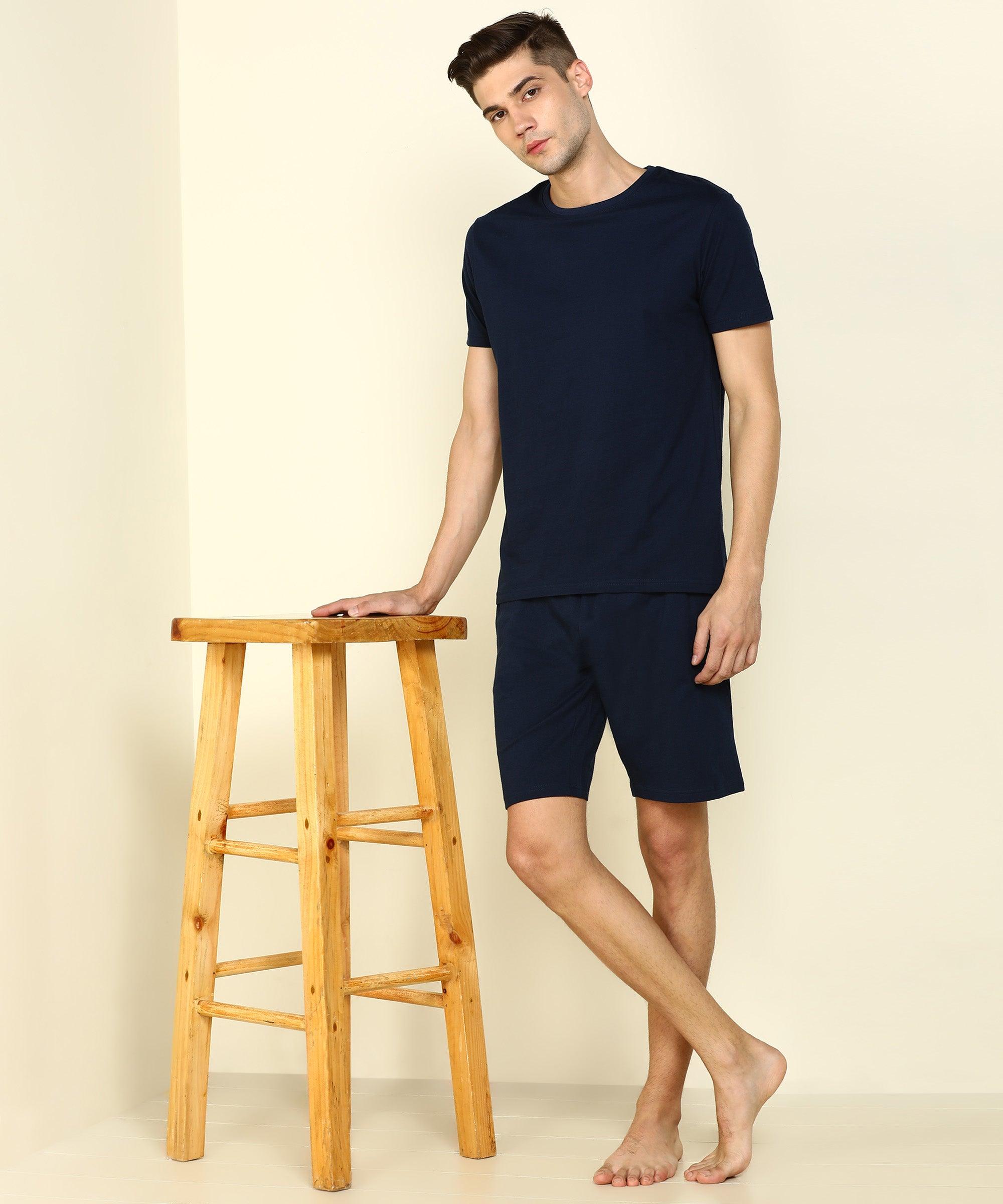 Mens Halfsleeve Tshirt & Shorts Co-ord Set - Young Trendz
