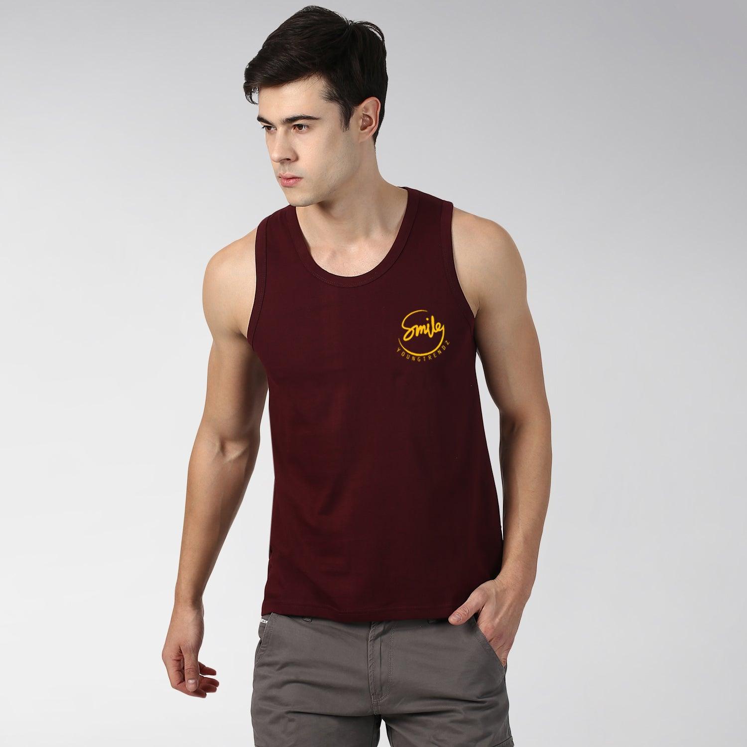 Mens Print Sleeveless Tshirt - Young Trendz