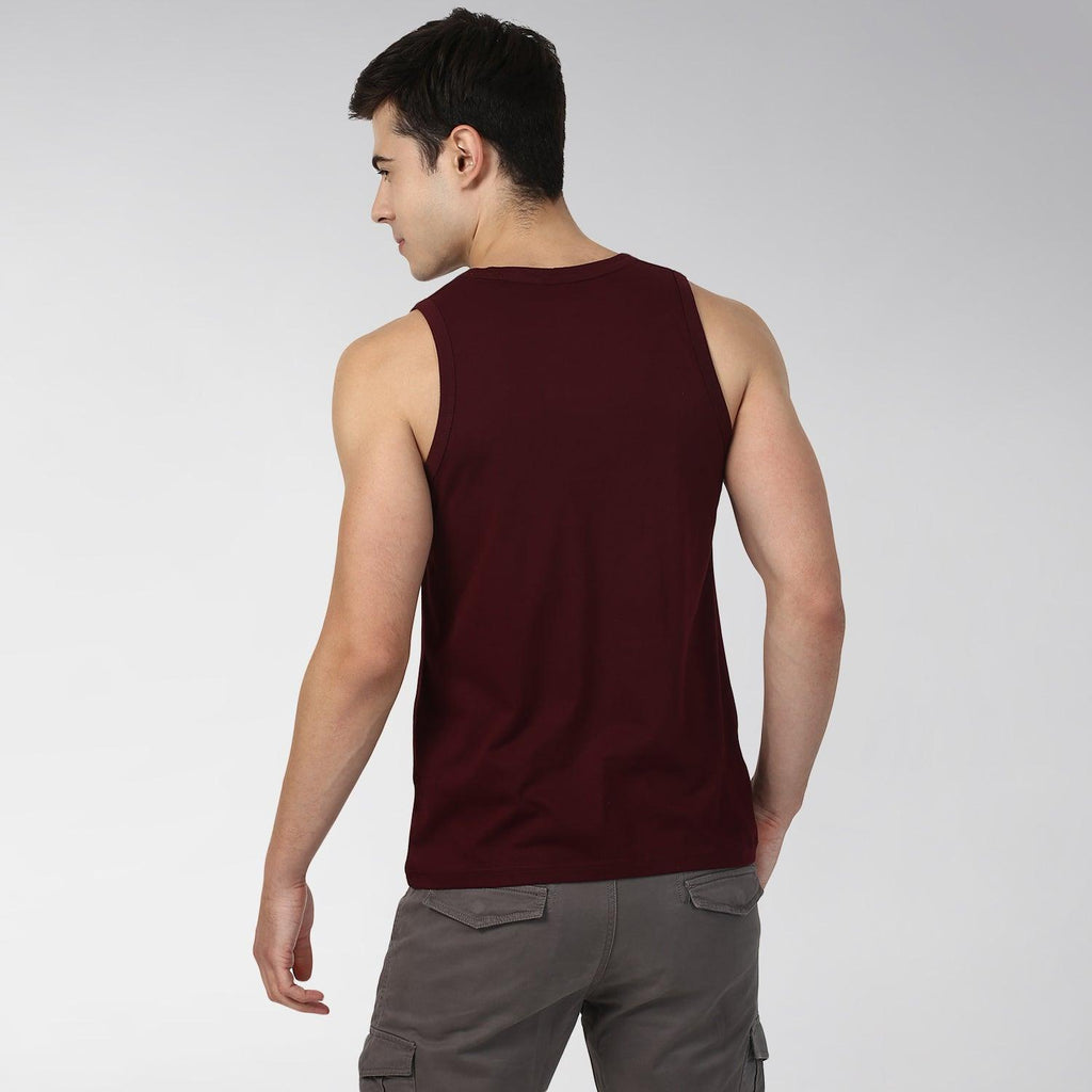 Mens Plain Sleeveless Combo Tshirt - Young Trendz