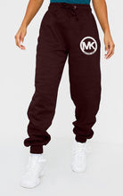 Women's Pocket Printed(MK) Jogger Sweatpants (Wine) - Young Trendz