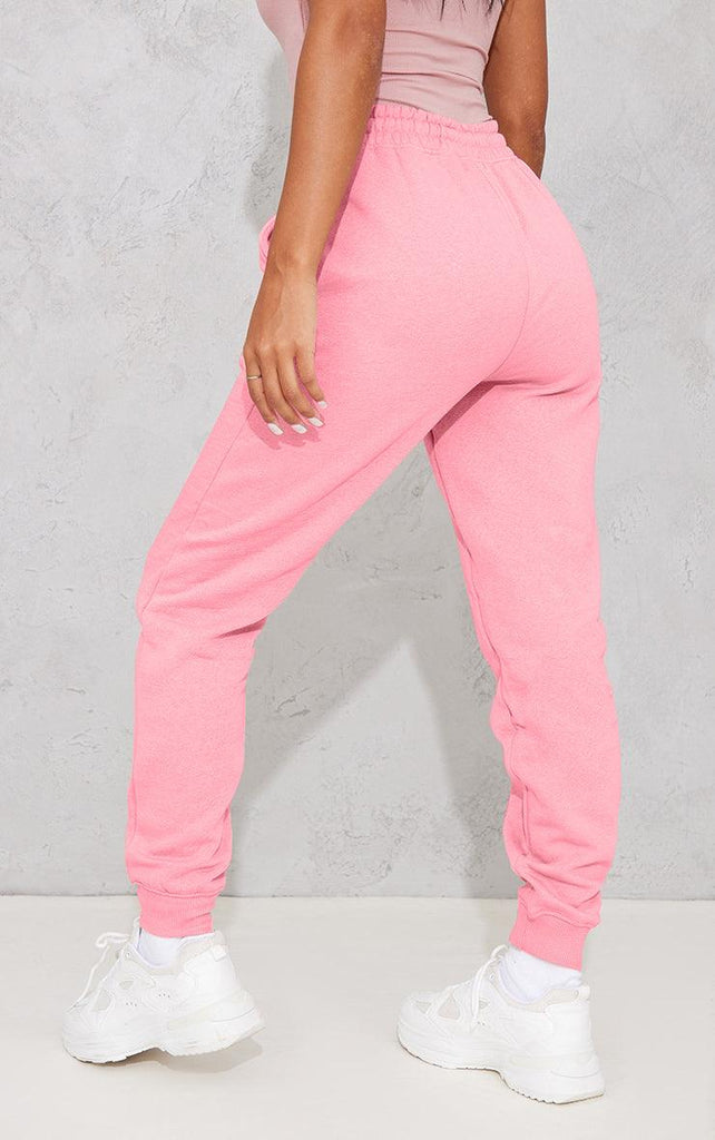 Women's Pocket Printed(MK) Jogger Sweatpants (Baby Pink) - Young Trendz