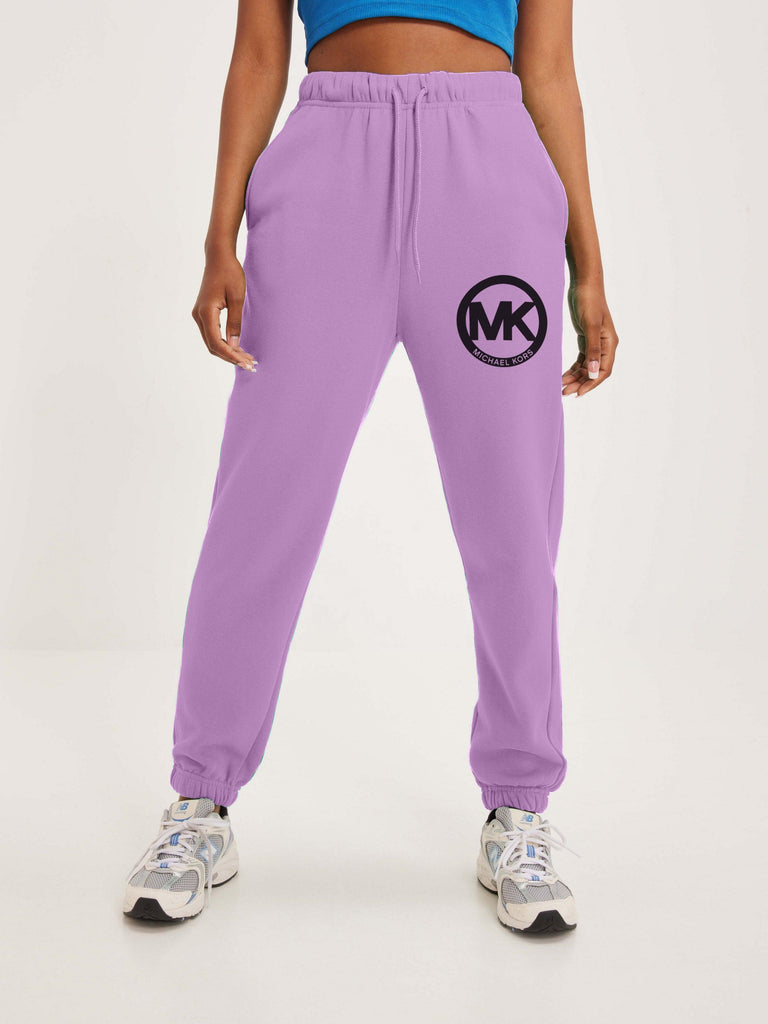 Women's Pocket Printed(MK) Jogger Sweatpants (Lavender) - Young Trendz