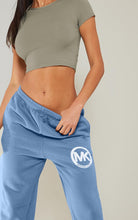 Women's Pocket Printed(MK) Jogger Sweatpants (Marine Blue) - Young Trendz