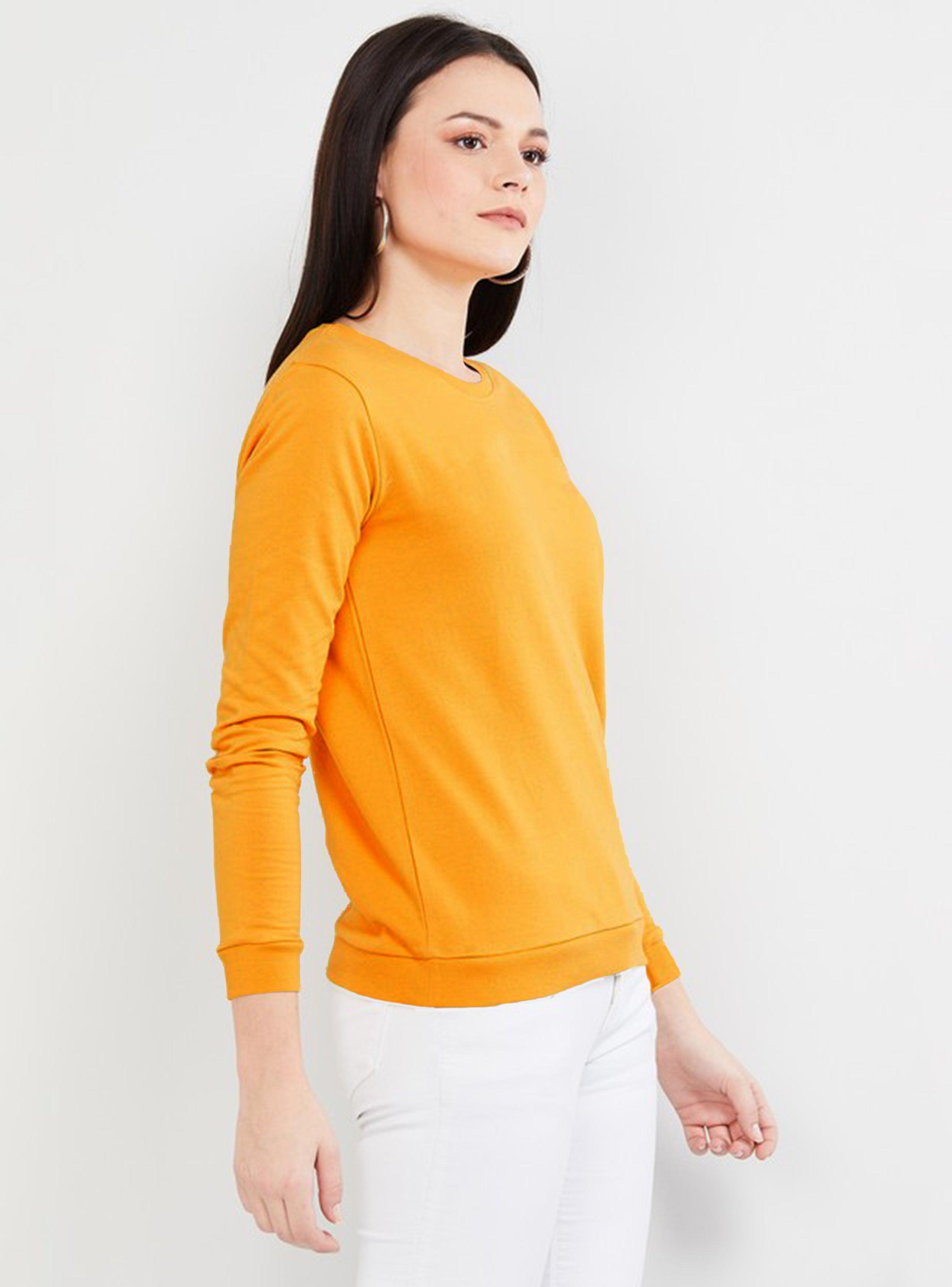 Womens Full Sleeve Solid Sweatshirt - Young Trendz