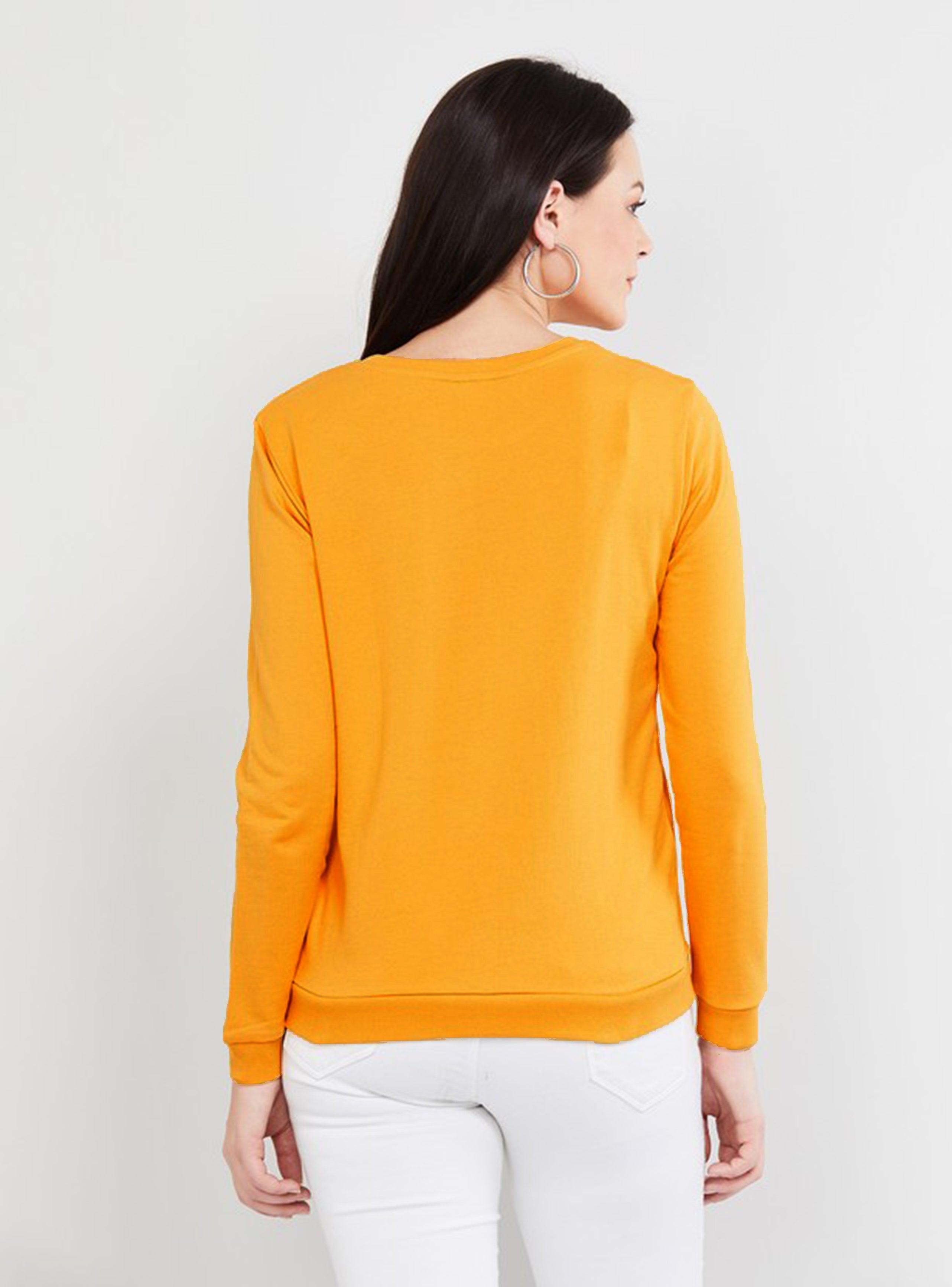 Womens Full Sleeve Solid Sweatshirt - Young Trendz