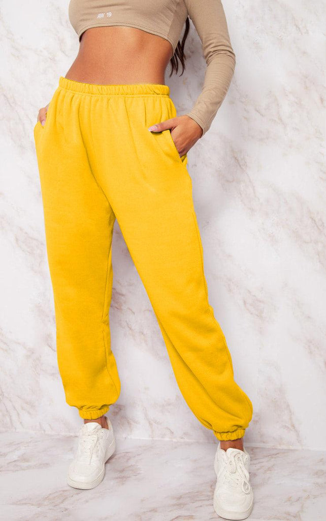 Women's Pocket Jogger Sweatpants (Sunflower Yellow) - Young Trendz