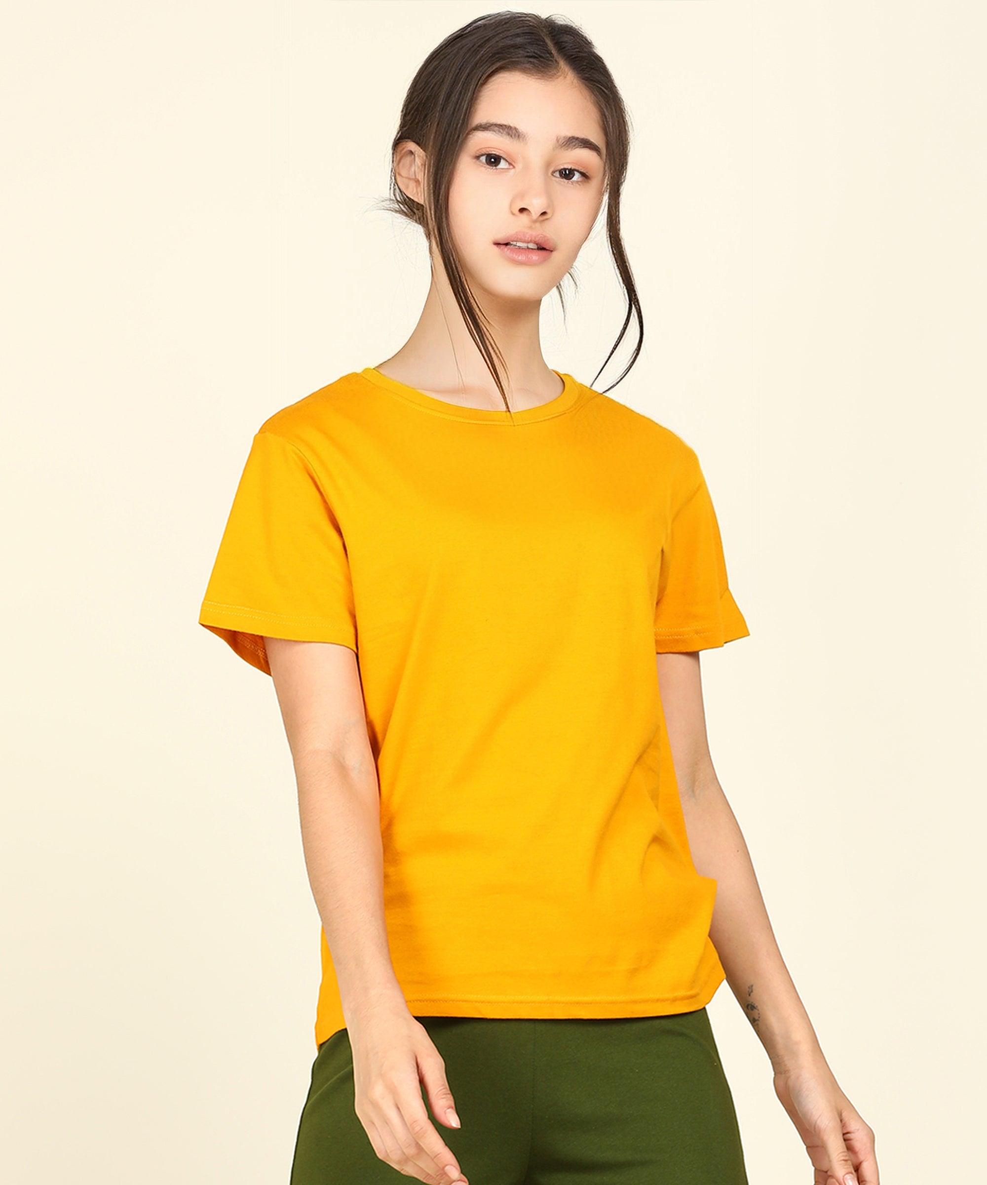 Girls Regular Fit Solid Tshirt - Young Trendz