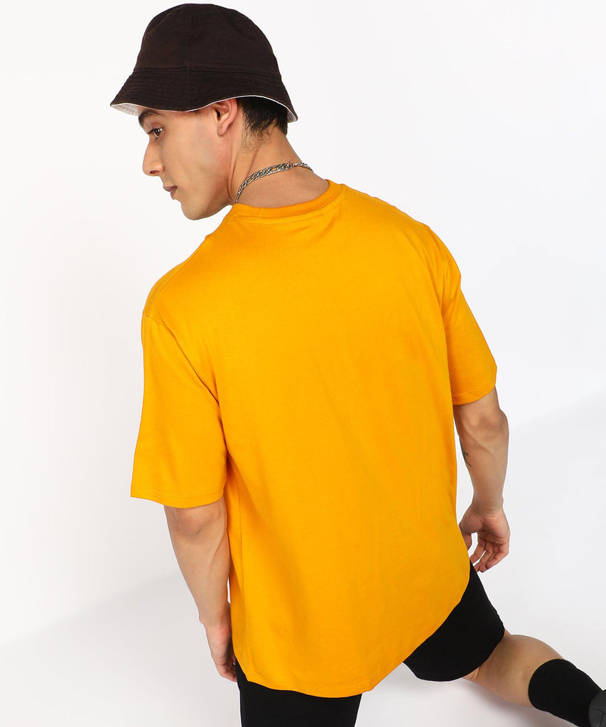 Solid Mens Oversize Tshirt Solid Men Round Neck Mustard T-Shirt - Young Trendz