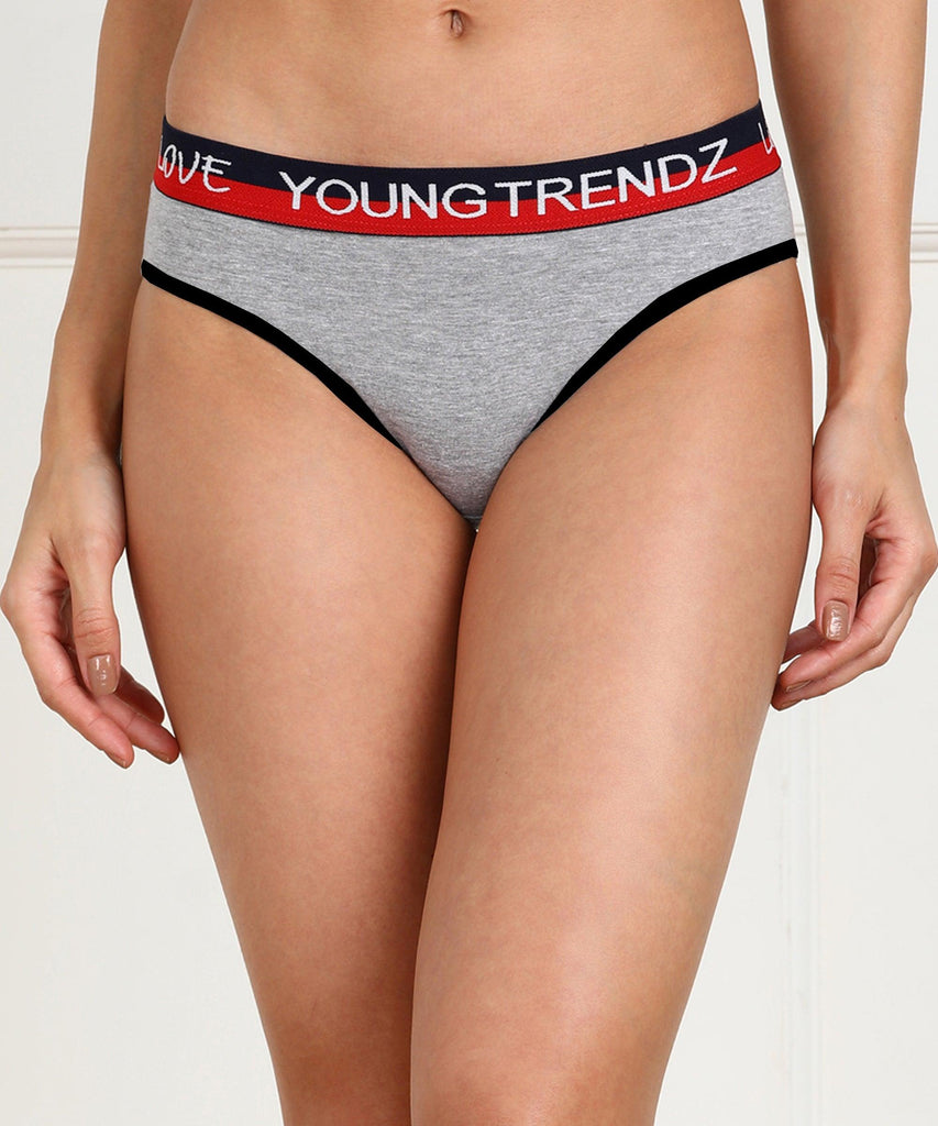 Young Trendz Women Love Elastic Hipster Grey colour Panty - Young Trendz