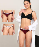 Women Branded Elastic Hipster Pack Of 2 - Briefs - Young Trendz