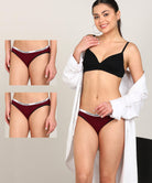 Women Branded Elastic Hipster Pack Of 2 - Briefs - Young Trendz